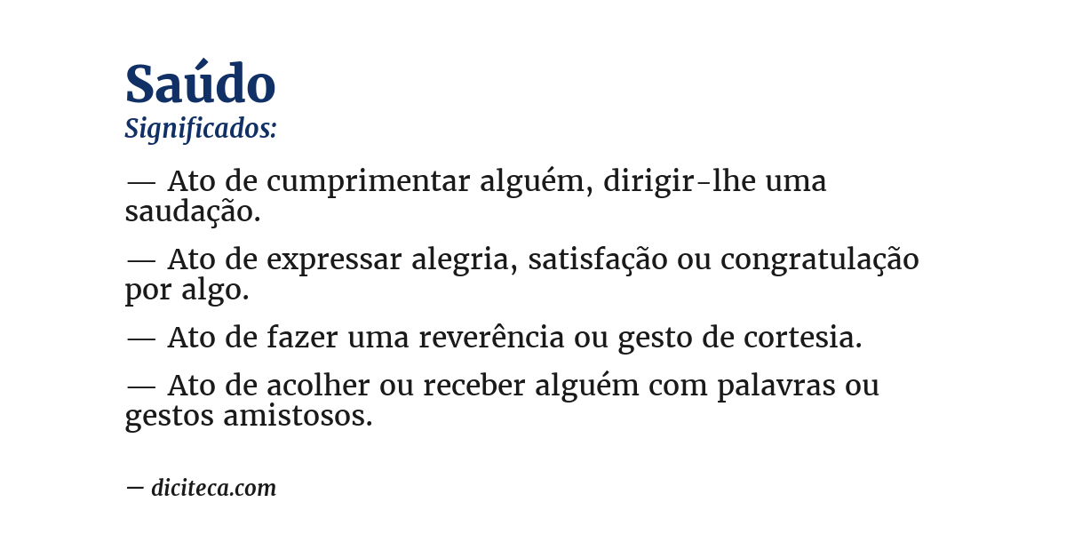 Significado de saúdo