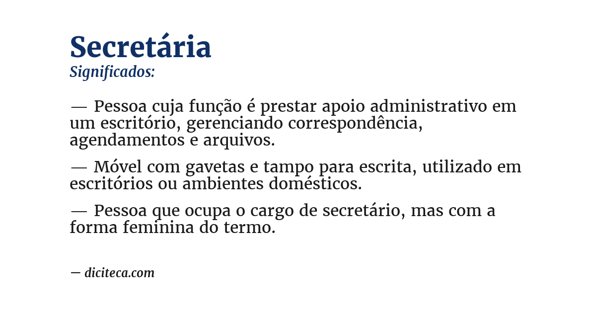Significado de secretária