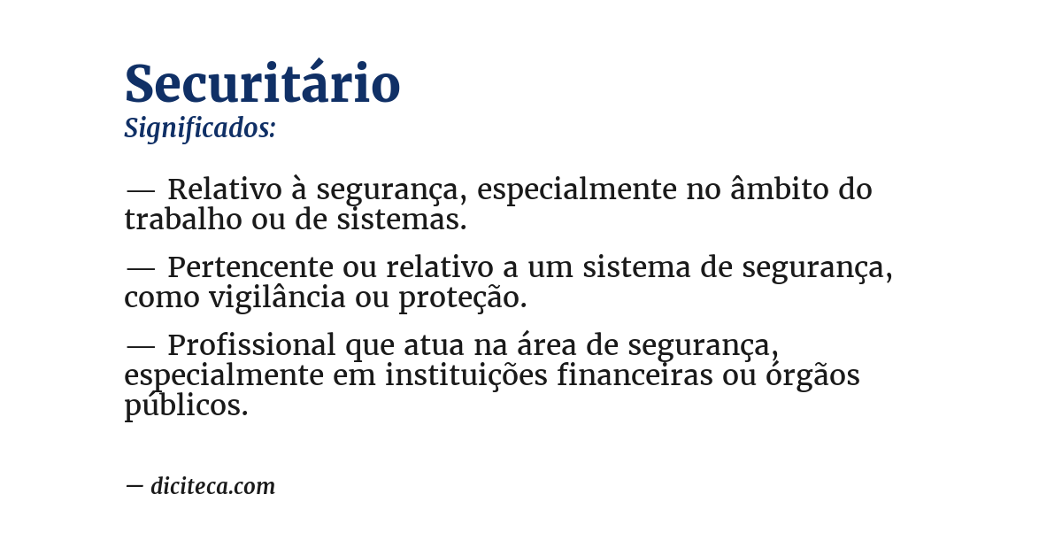 Significado de securitário