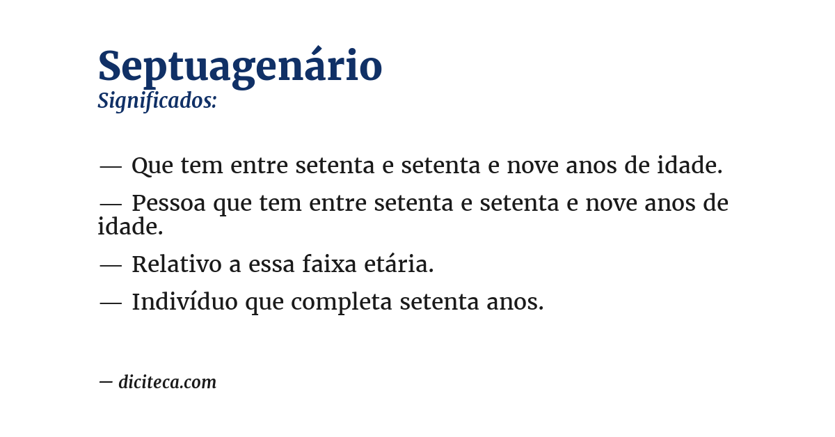 Significado de septuagenário