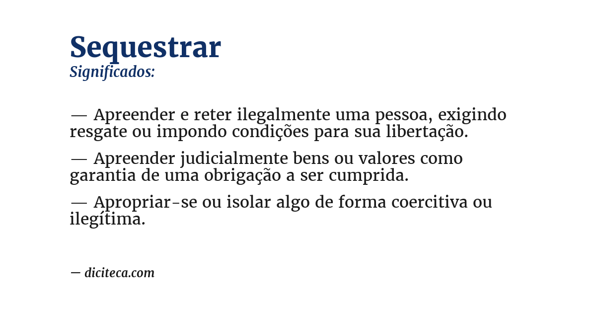 Significado de sequestrar