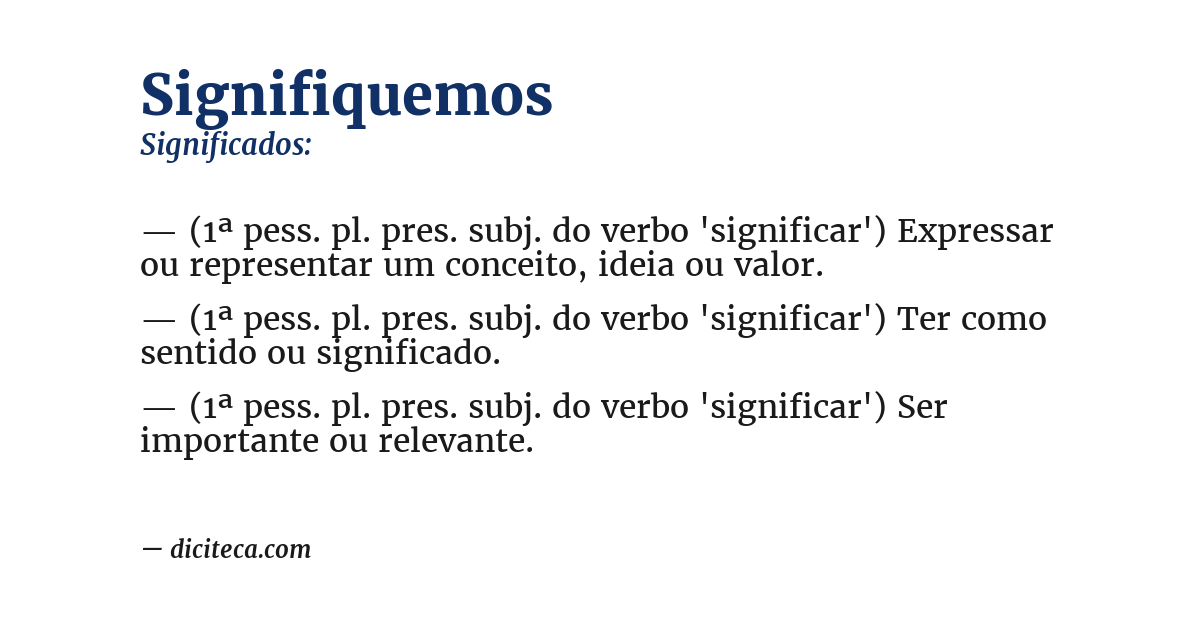 Significado de signifiquemos