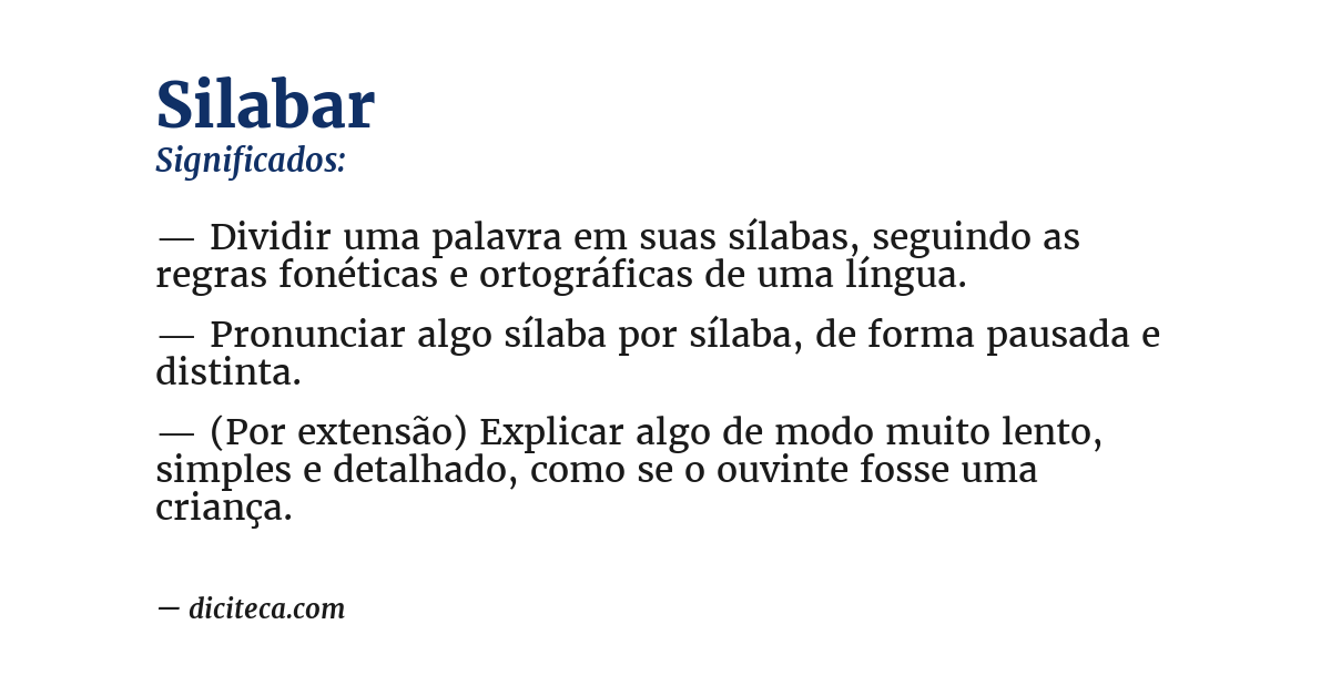 Significado de silabar