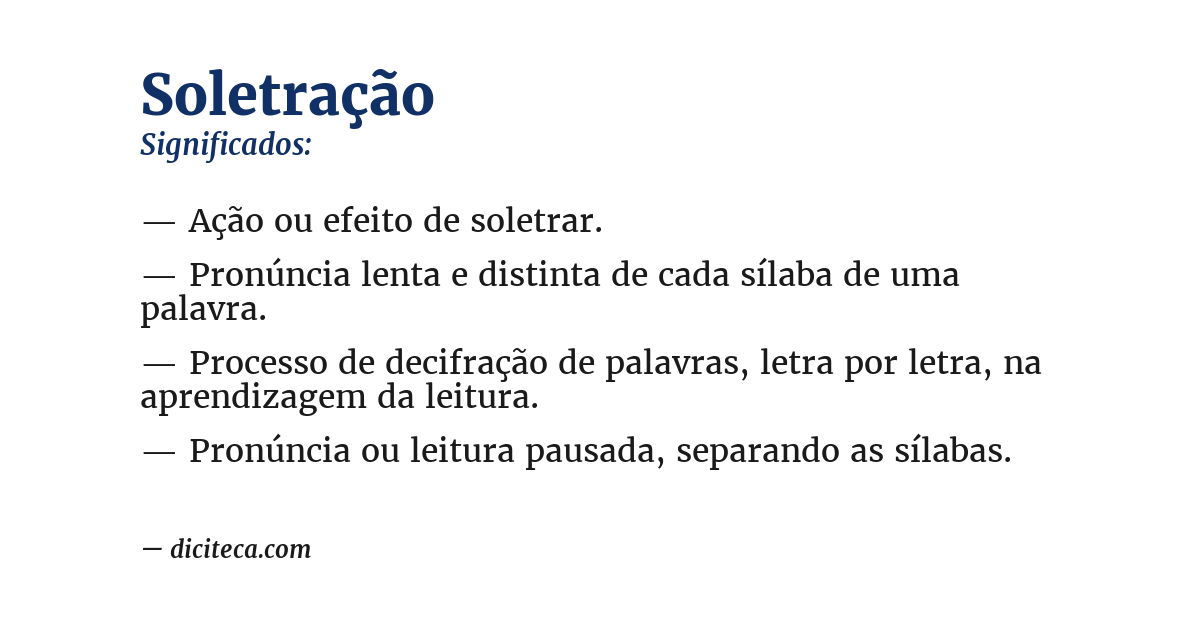 Significado de soletração