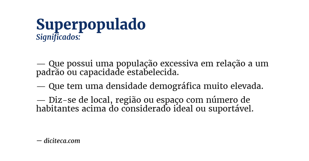Significado de superpopulado