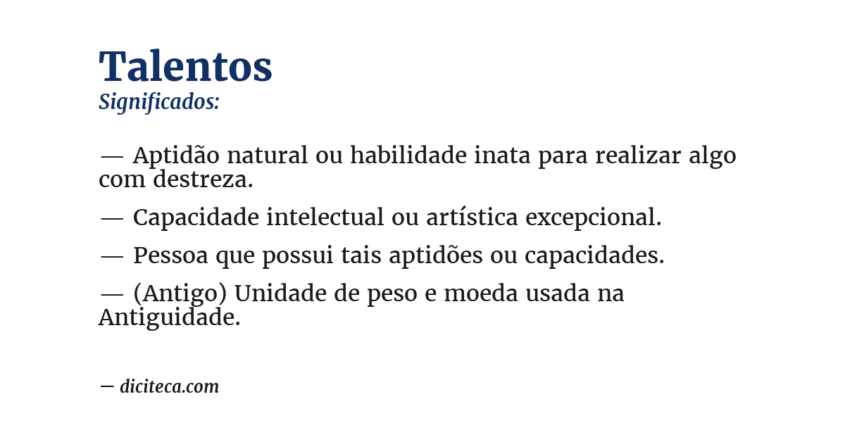 Significado de talentos