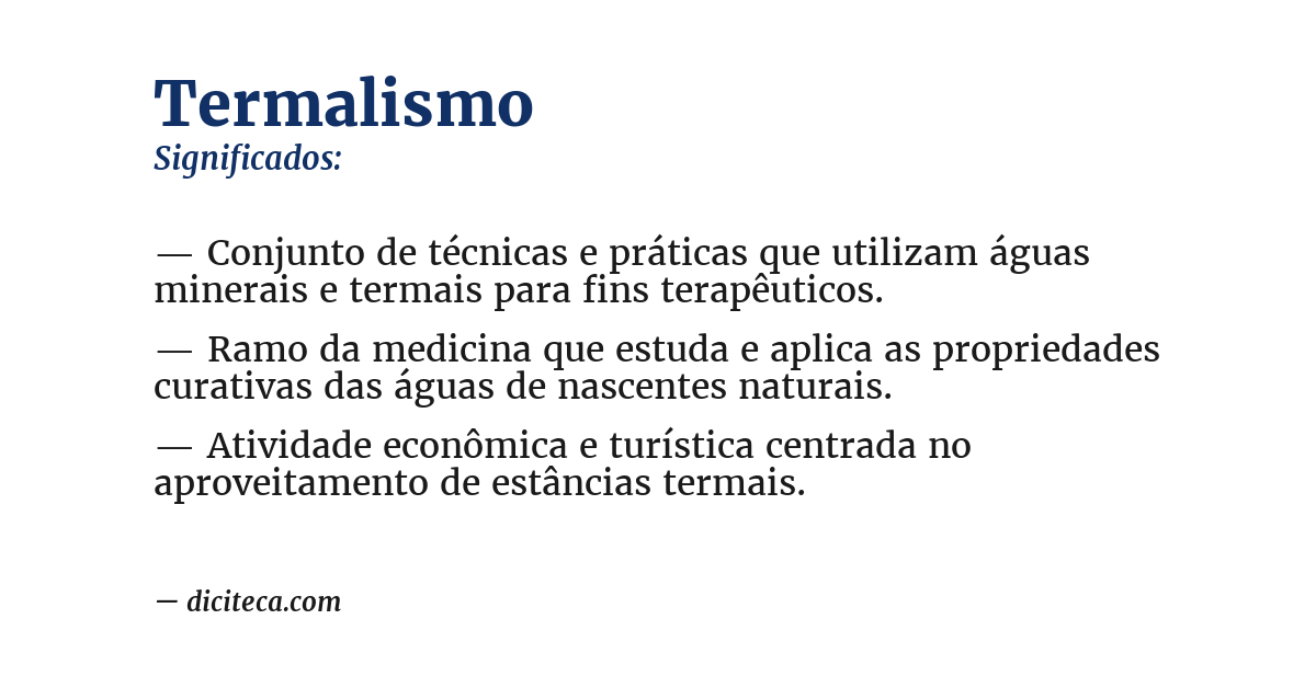 Significado de termalismo
