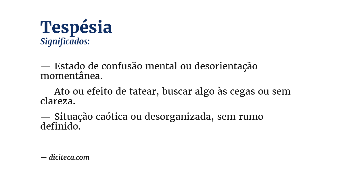 Significado de tespésia
