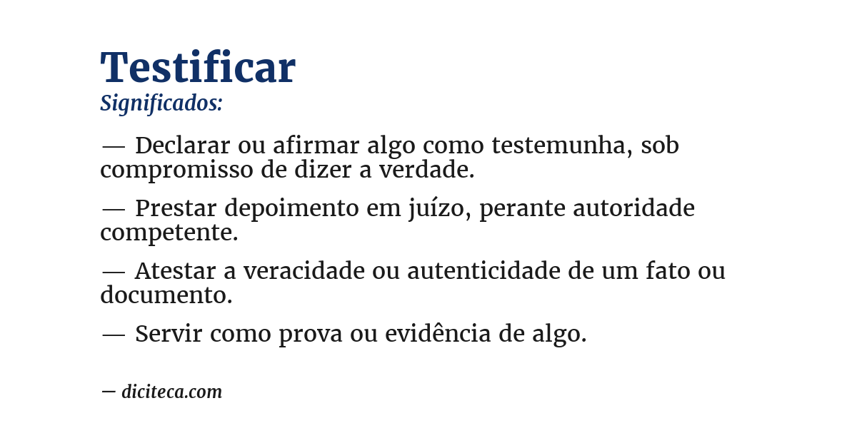 Significado de testificar