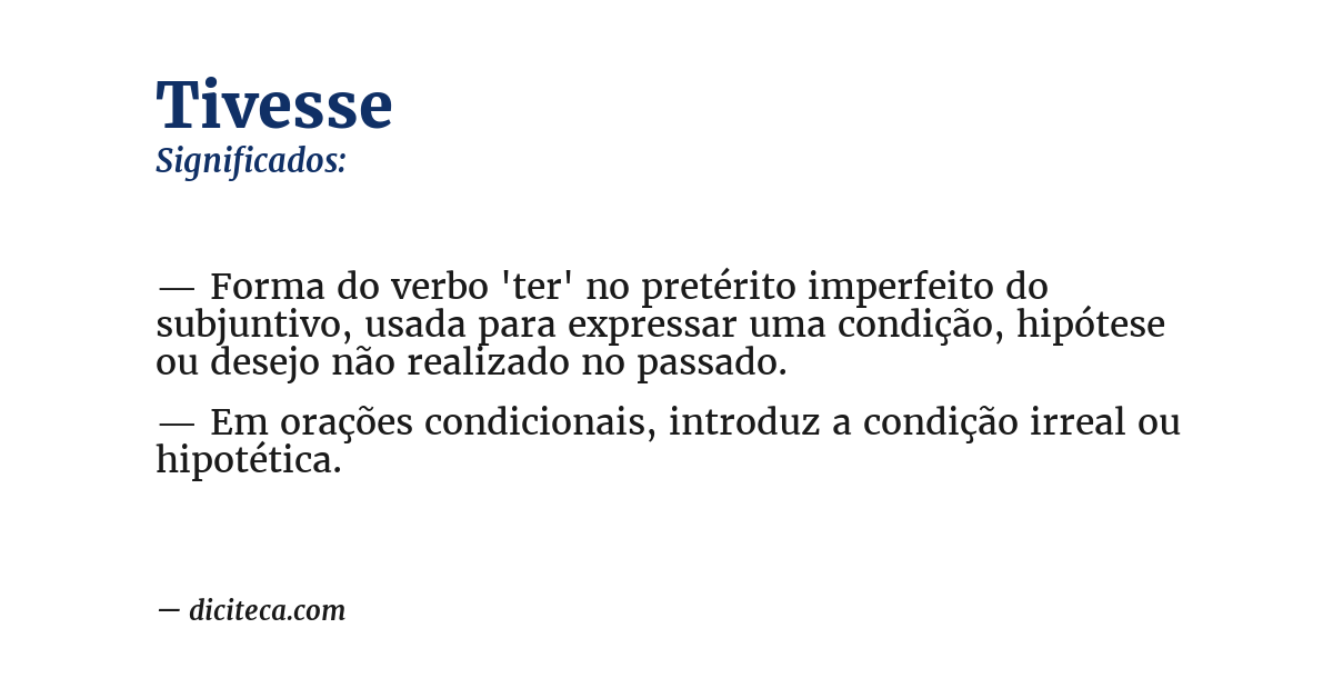 Significado de tivesse