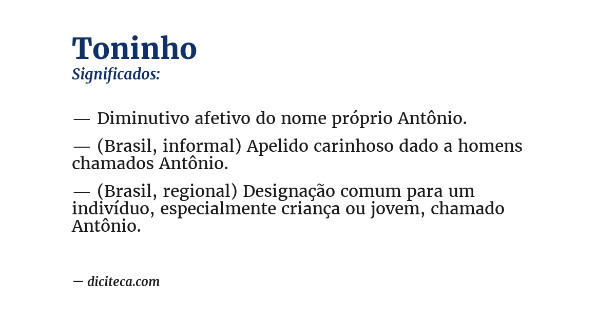 Significado de toninho