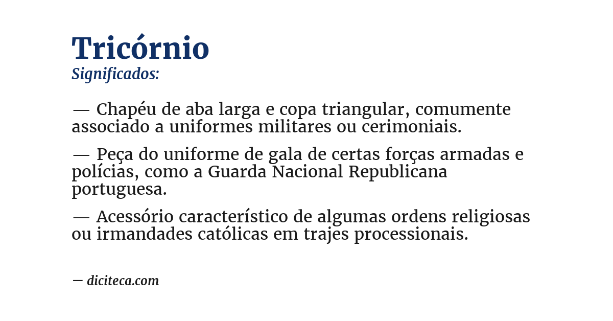Significado de tricórnio
