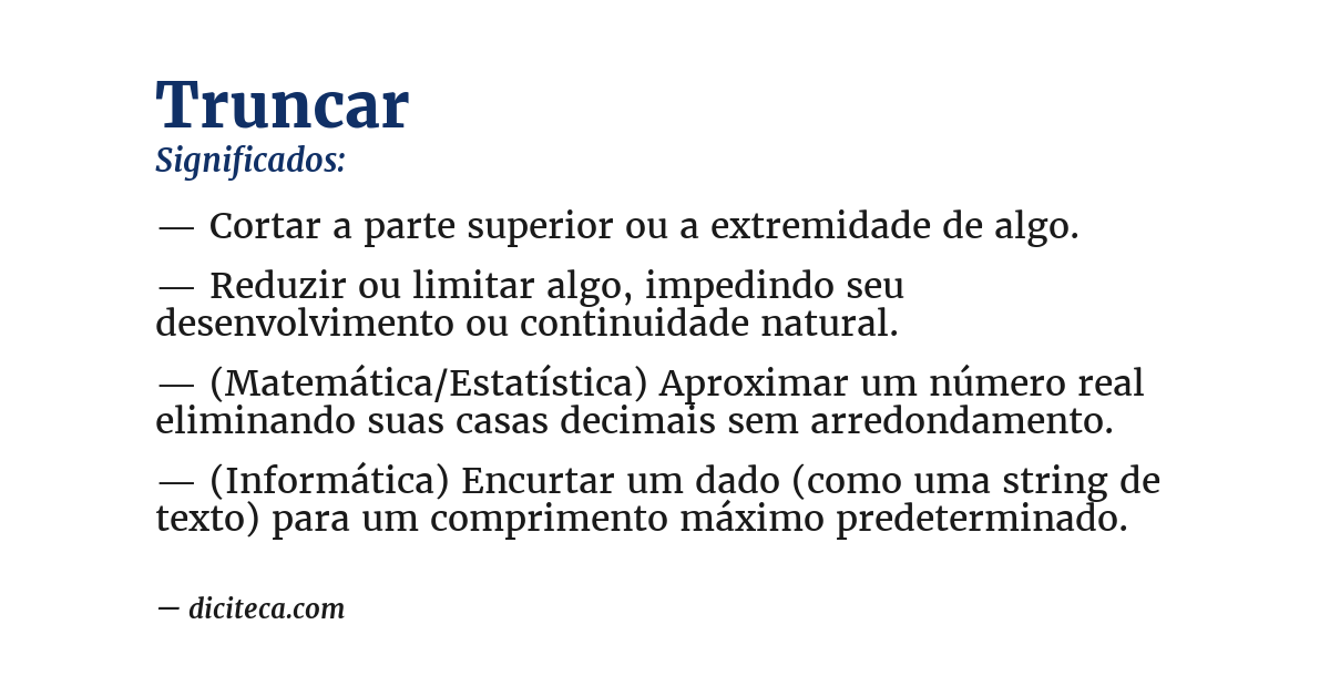 Significado de truncar