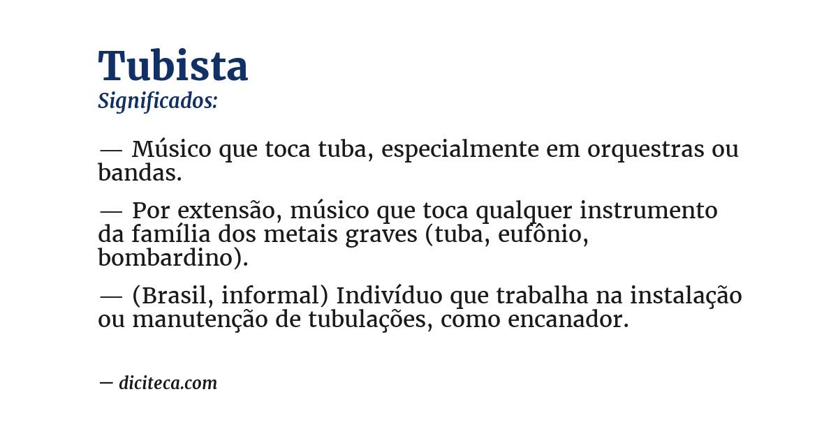 Significado de tubista