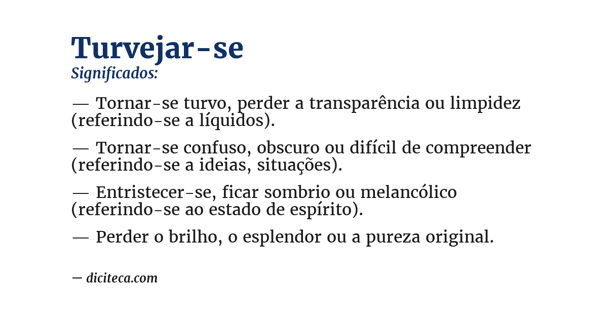 Significado de turvejar-se
