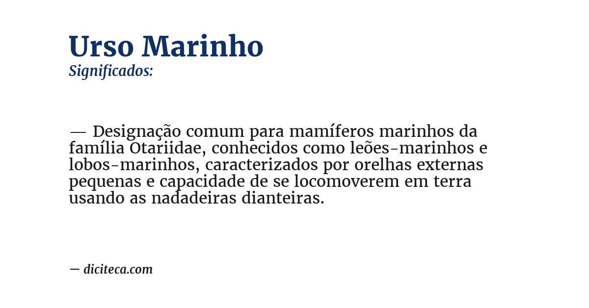 Significado de urso marinho