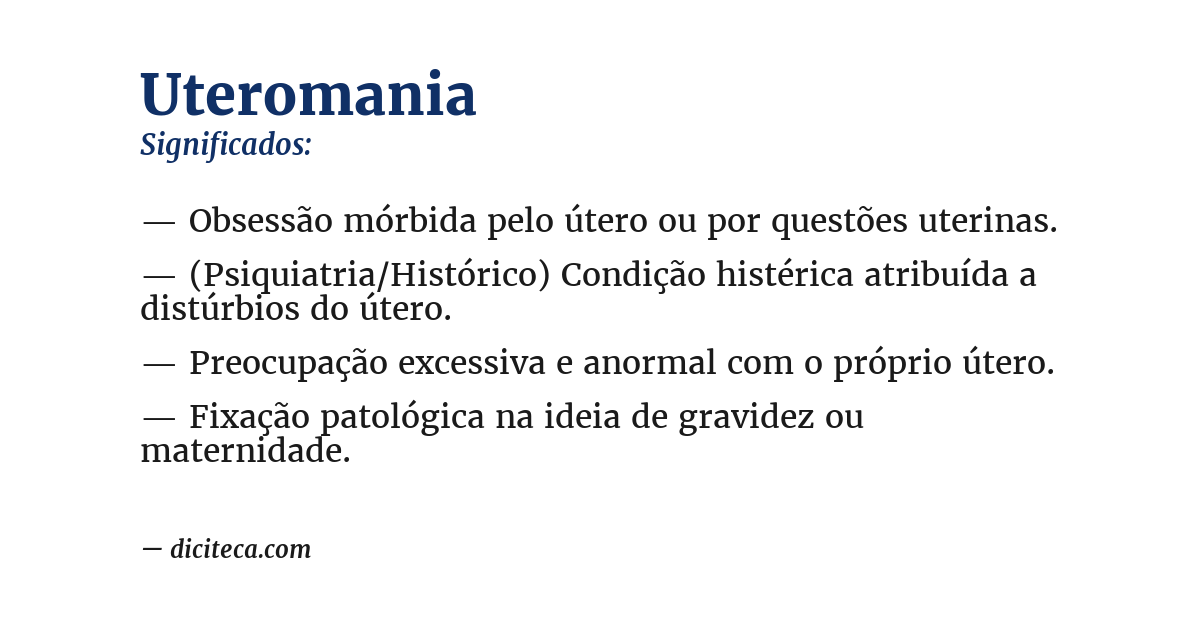 Significado de uteromania