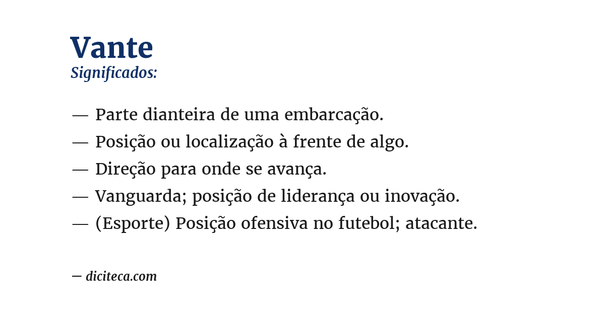 Significado de vante