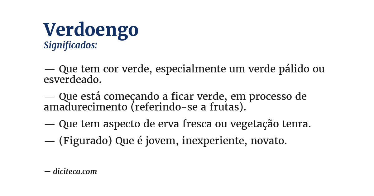 Significado de verdoengo