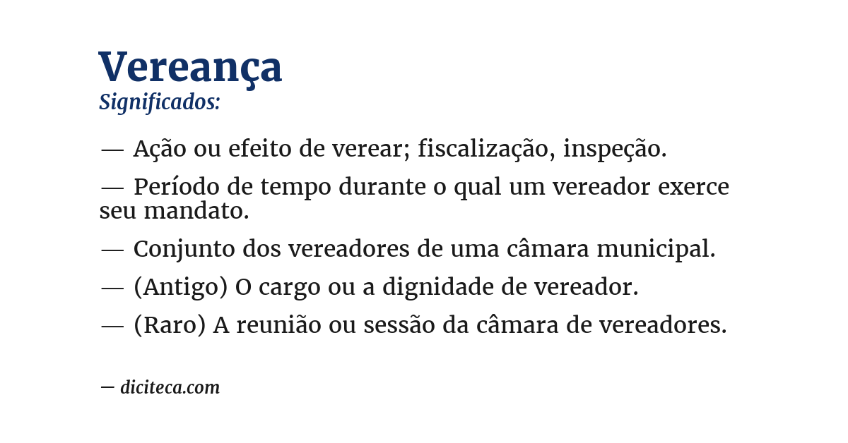 Significado de vereança