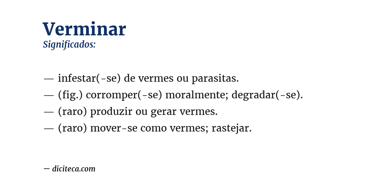Significado de verminar