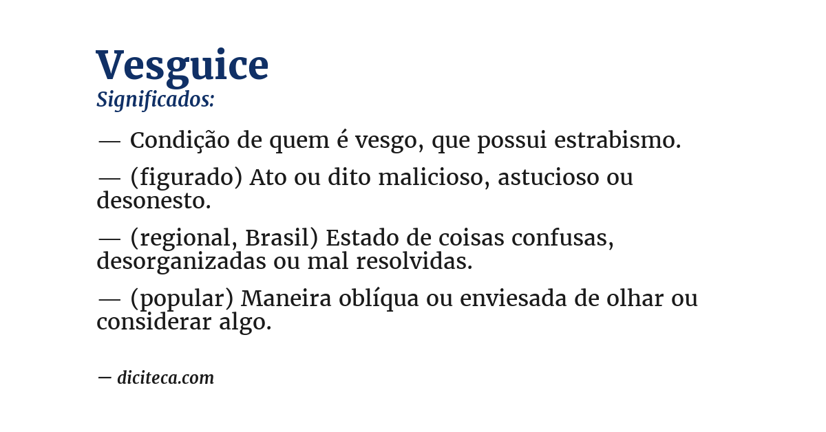 Significado de vesguice