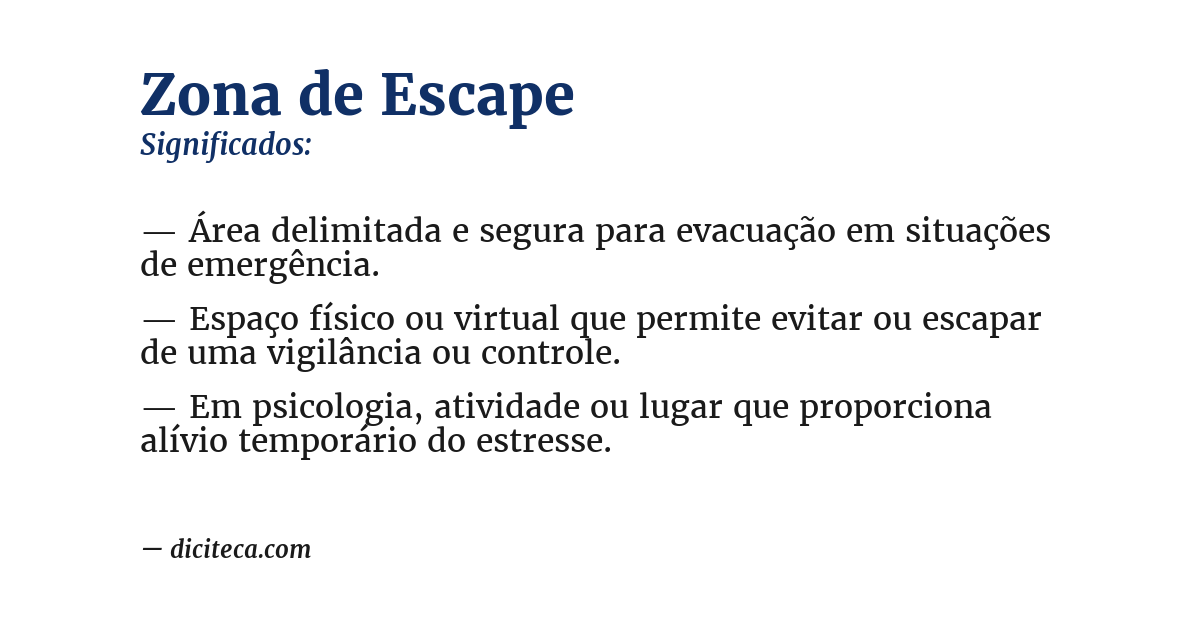 Significado de zona de escape