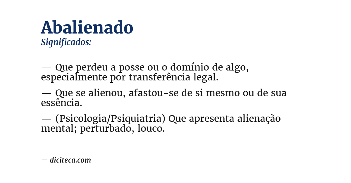 Significado de abalienado