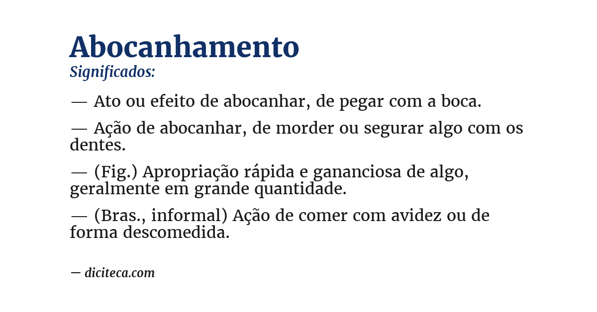 Significado de abocanhamento