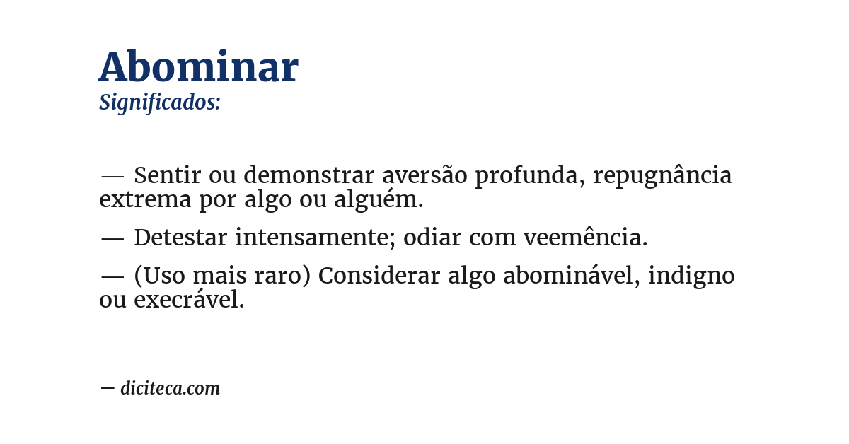 Significado de abominar