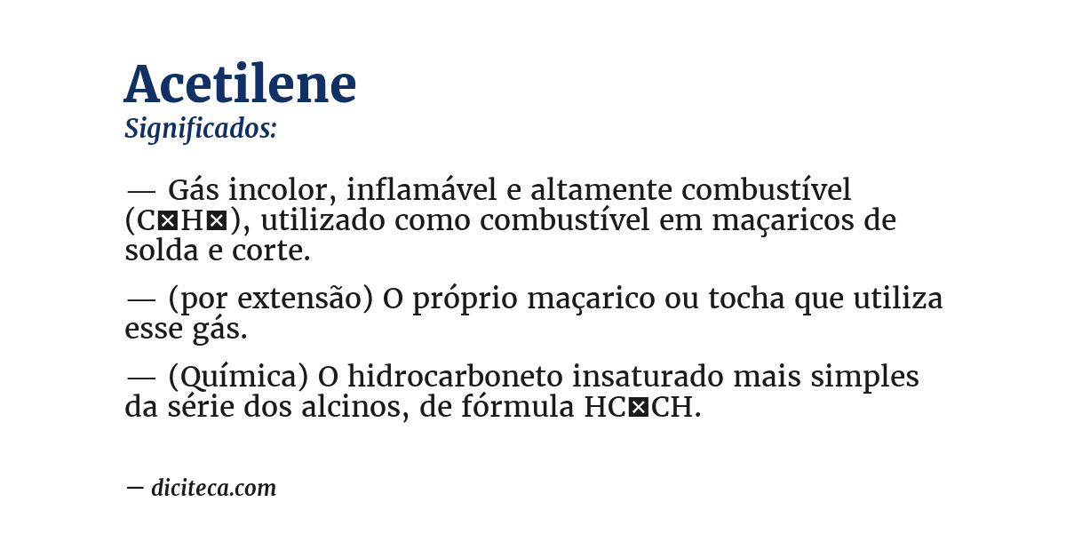 Significado de acetilene