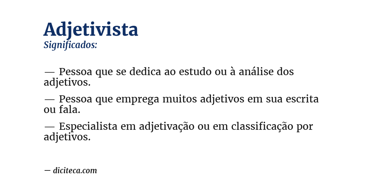 Significado de adjetivista