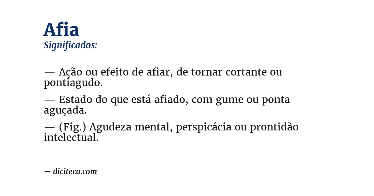Significado de afia