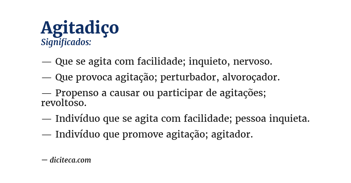 Significado de agitadiço