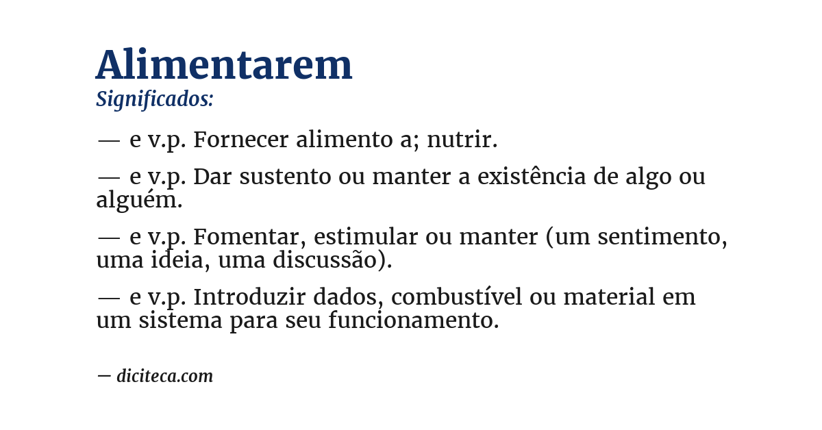 Significado de alimentarem