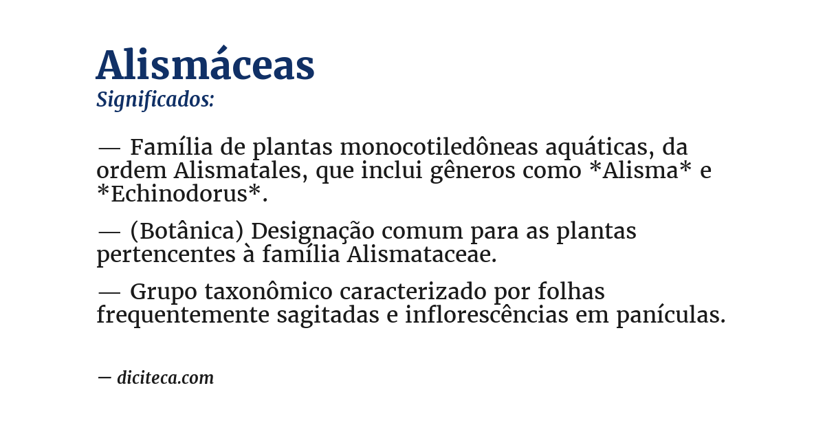 Significado de alismáceas