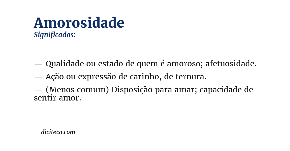 Significado de amorosidade