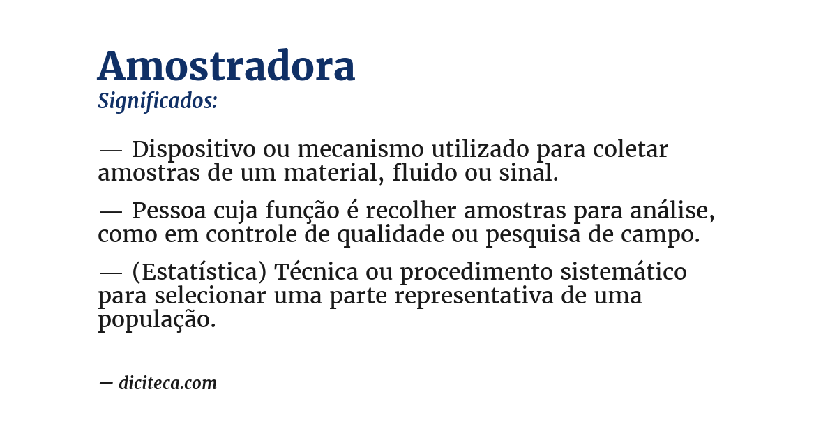 Significado de amostradora