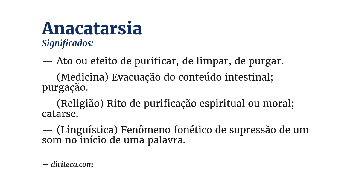 Significado de anacatarsia