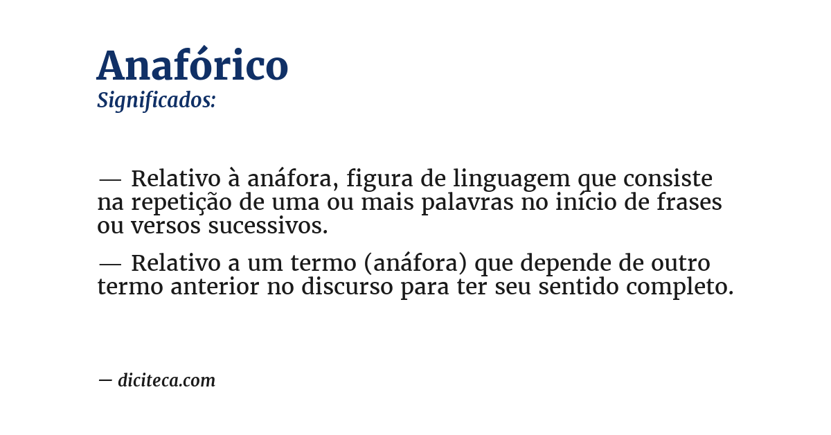 Significado de anafórico