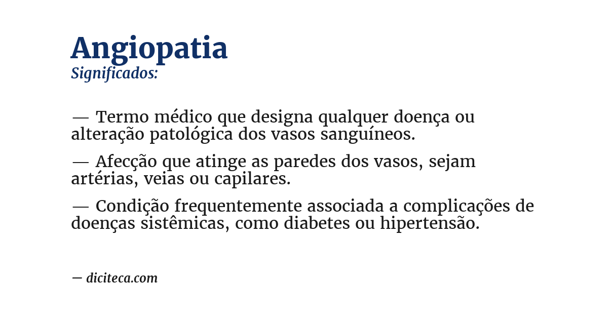 Significado de angiopatia