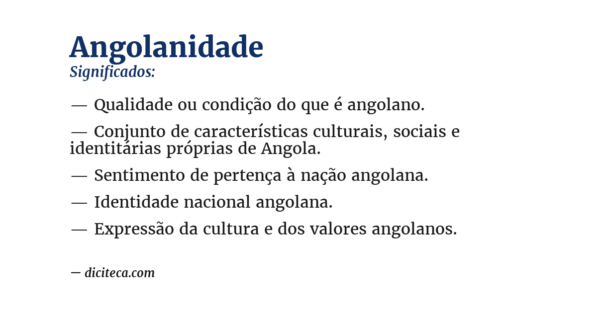 Significado de angolanidade