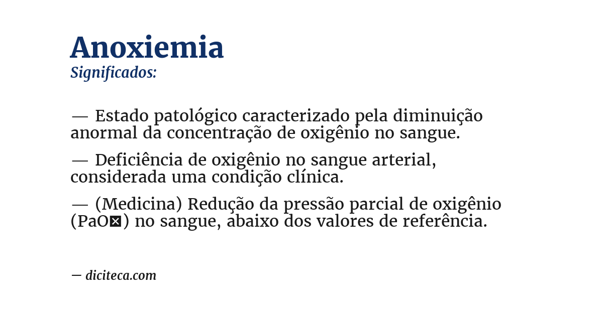 Significado de anoxiemia