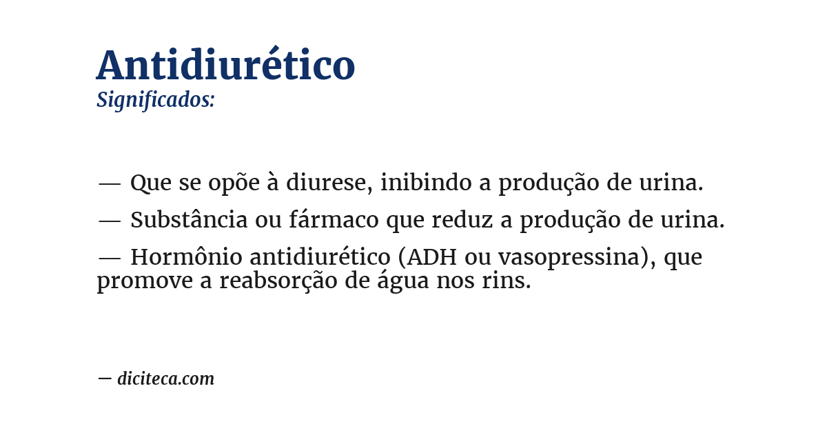Significado de antidiurético