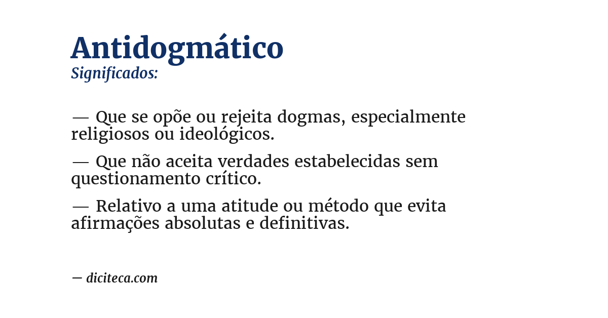 Significado de antidogmático