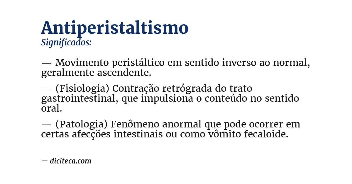 Significado de antiperistaltismo
