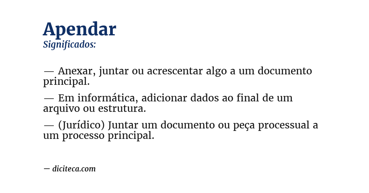Significado de apendar