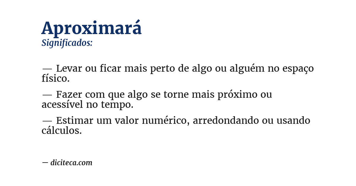 Significado de aproximará