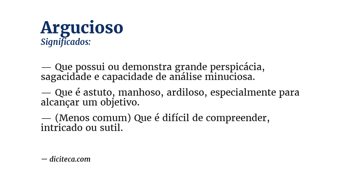 Significado de argucioso