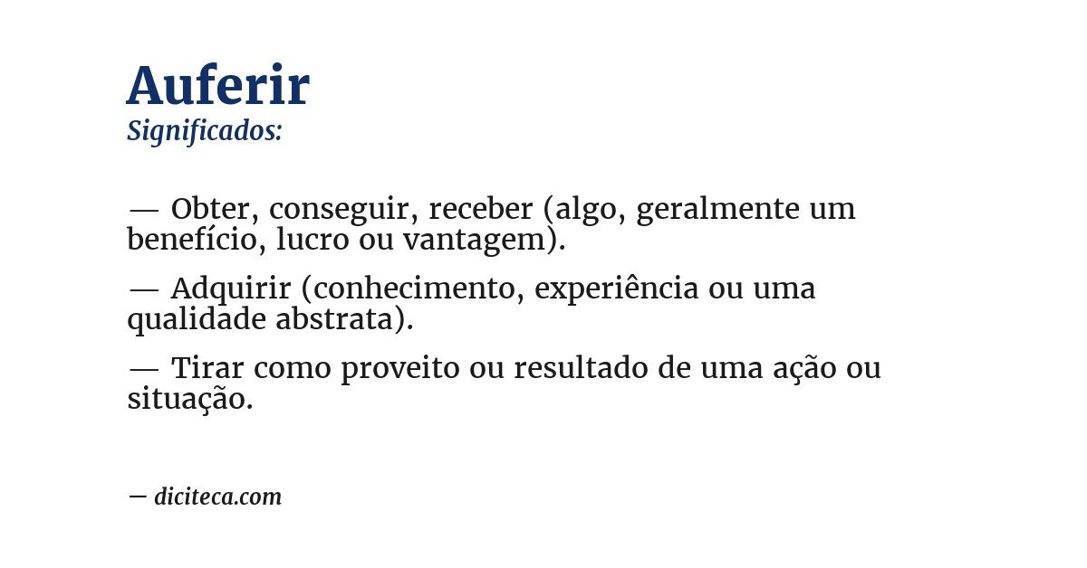Significado de auferir